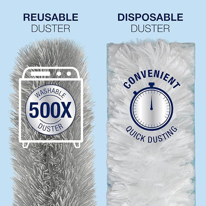 Bona High Performance Dusting System - 1 Extendable Handle, 3 Disposable Dusters, 1 Reusable Duster, & 1 Storage Bag - Extendable Dusting Kit