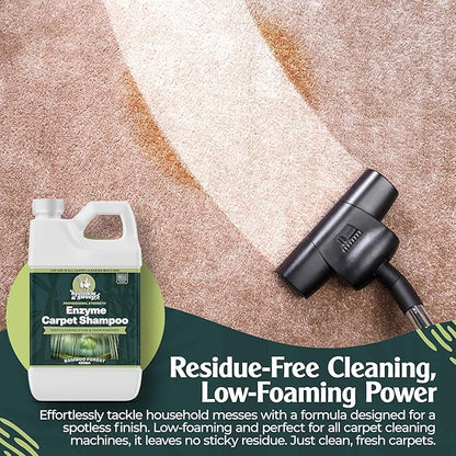 Sprinkle & Sweep: Enzyme Carpet Shampoo - 32oz, Deep Cleaning Pet Stain & Odor Remover, Dog & Cat Mess-Urine-Accident Solution, All Machine Compatible