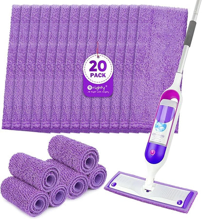 Orighty Reusable Mop Pads for Swiffer PowerMop, 20 Pack Power Mop Pads Refills for 13 ''-15 '' Spray Mop, Microfiber Mop Pads Refills for Multi-Surface Floor, Machine Washable