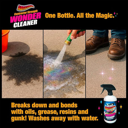 Abracadabra® Contractor Strength Wonder Cleaner - As Seen on TV - 16 fl oz - Gunk & Build up Remover - Removes Tar, Adhesives, Gum, Stickers, Sap, Oils & More on Most Surfaces - Better Stronger Faster