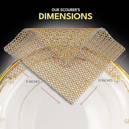 Heavy Duty Dish Scrubbers - Non Scratch Scouring Pads - Odorless and Long Lasting - Replace Sponges for Dish Washing, Scrubbing & Scouring - Kitchen, Floor and Bathroom Usage - Made in Korea (24 Pcs)