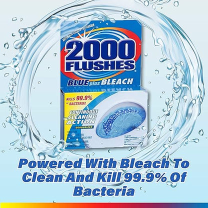 2000 Flushes Blue Plus Bleach Automatic Toilet Bowl Cleaner, 3.5 OZ TWIN-PACK (PACK OF 1), Net Weight: 7 Ounce