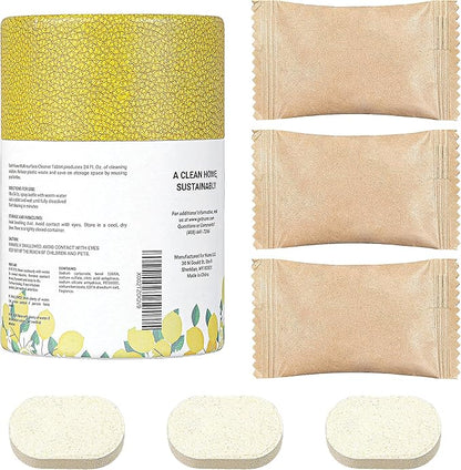 Nune Multi-Purpose Cleaner Refills - All Purpose Cleaning Tablets 6 Pack - 144 fl oz total (24 fl oz each) - Shower, Counter, Floor, Furniture, Bathroom - Non-Toxic and Effective - Lemon Fragrance