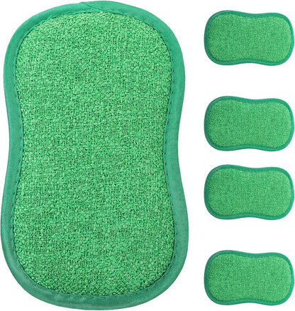 Beaupretty 5-Pack Multi-Function Kitchen Scrub Sponges 6.29 X 3.74 X 0.39 Inch Non-Scratch Dishwashing Sponges for Pots Pans Sink Bathroom Household Cleaning
