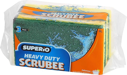 Kitchen Sponges for Washing Dishes, Non-Scratch Cellulose Dish Scrub Sponges, Cleaning Sponges for Household Use, Safe Cleaning Products, Kitchen Sponges Pack of 24, by Superio