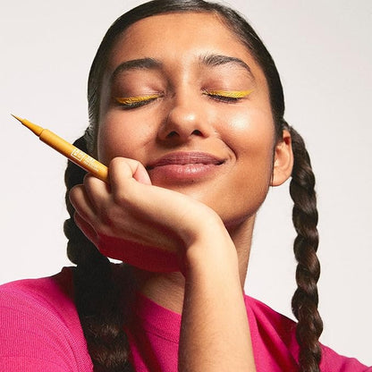 3INA The Color Pen Eyeliner 137 - Ultra Fine Tip 14H Yellow Longwear Liquid Liner - Vibrant Colors, Matte, Smudgeproof, Flake Proof Eye Makeup - Cruelty Free, Paraben Free, Vegan Cosmetics - Yellow