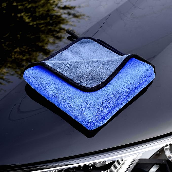 Microfiber Towels for Cars 3 Pieces 500 GSM polishing Cleaning Home, car and Motorbike - 12 x 12 Inches (30x30cm)
