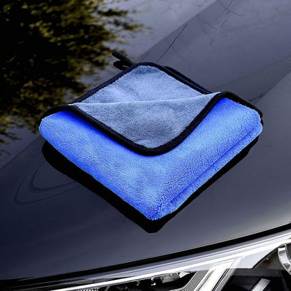 Microfiber Towels for Cars 3 Pieces 500 GSM polishing Cleaning Home, car and Motorbike - 12 x 12 Inches (30x30cm)