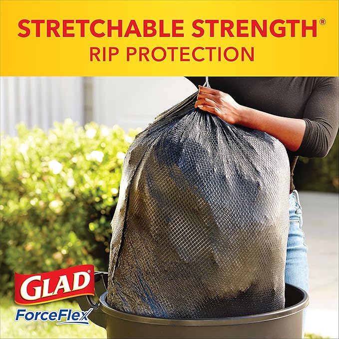 Glad ForceFlex Heavy Duty Large Trash Bags, Hold 80+ lb, 30 Gal, 25 Ct (Package May Vary) (Pack of 2)