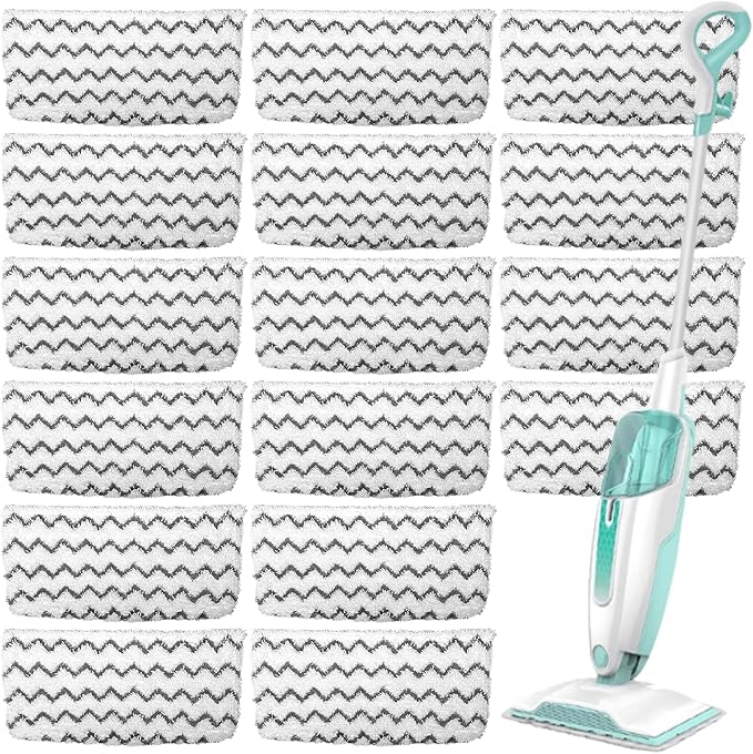 16 Pack Microfiber Steam Mop Replacement pads for Shark Steam Mop S1000, S2001,S1000A, S1000C, S1000WM, and S1001C,Washable & Reusable Steam Mop Pads Safe for all Floor have Super-Absorbent