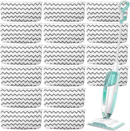 16 Pack Microfiber Steam Mop Replacement pads for Shark Steam Mop S1000, S2001,S1000A, S1000C, S1000WM, and S1001C,Washable & Reusable Steam Mop Pads Safe for all Floor have Super-Absorbent