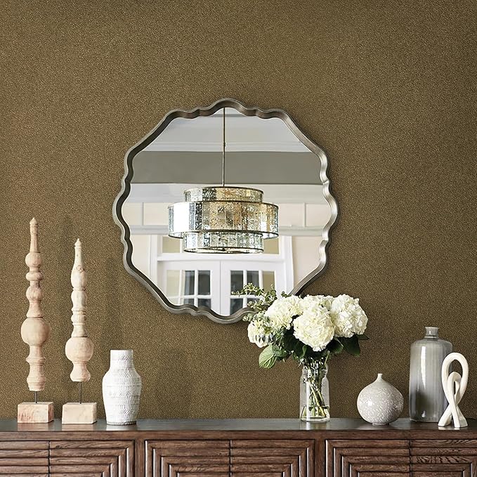 HeloHo Dark Gold Peel and Stick Wallpaper 118"X15.7" Solid Golden Bronze Matte Textured Wall Paper Modern Self Adhesive Removable Waterproof Contact Paper for Living Room Bedroom Decor