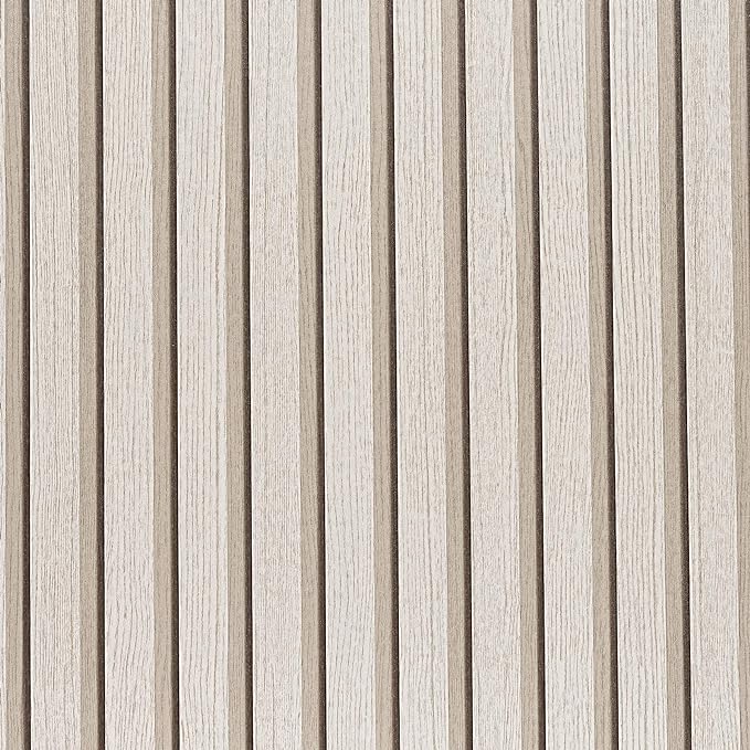 Wood Slat Wallpaper - Peel & Stick Self-Adhesive (17.5" x 300"), Wood Effect Contact Paper for Walls, Easy DIY Wall Covering for Bedroom, Living Room, and Feature Walls