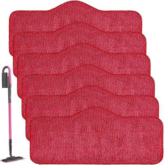 Yuunaie Steam Mop Pads for Schenley, 6-Pack Microfiber Pads for Schenley Steam Mop 7 in 1, Machine Washable Reusable Replacement Mop Pads Compatible with Schenley Steam Mop Cleaner