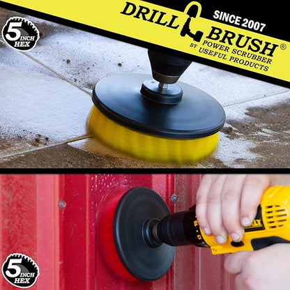 Bathroom Accessories - Bath Mat - Drill Brush Set - Power Scrubber Two Brush Kit - Floor Scrubber - Grout Cleaner - Pool Brushes - Hard Water Stains, Calcium, Mineral Deposits, Soap Scum, Rust Stains
