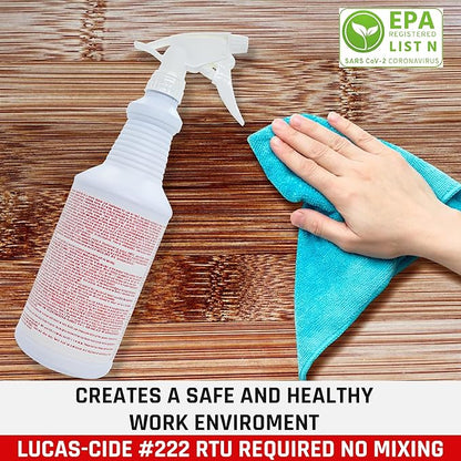 LUCAS-CIDE #222 RTU Hospital-Grade Salon and Spa 60 Second Disinfectant 32 Fl Oz