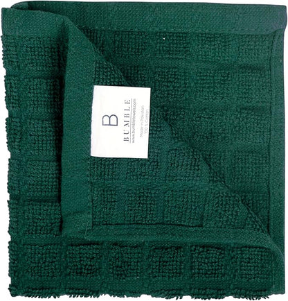 Bumble Dish Cloths (8 Pack) | 12" x 12" | 100% Cotton Kitchen Towels | 405 GSM | Soft, Highly Absorbent & Durable Dish Towels for Kitchen | Green