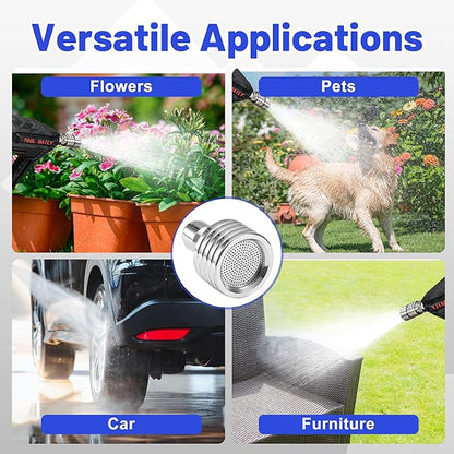 Tool Daily Pressure Washer Shower Nozzle for Soft Wash, 5 Power Washer Nozzle Tips, Soft Rain Shower Sprinkler for Car Washing and Garden Watering, 1/4 Inch Quick Connect