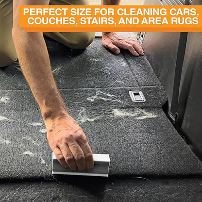 FurDozer Pet Hair Remover & Auto Detailing Tools - Cat & Dog Hair Remover for Carpets, Car Interiors, Couches, Bedding, & Pet Furniture (Gray, X3 PRO - 5" Long)