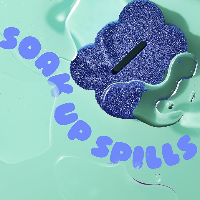Brite by Scotch-Brite Scrub & Wipe with Drain + Dry Stand, Kitchen Sponge for Washing Dishes, 1 Scrub Sponge