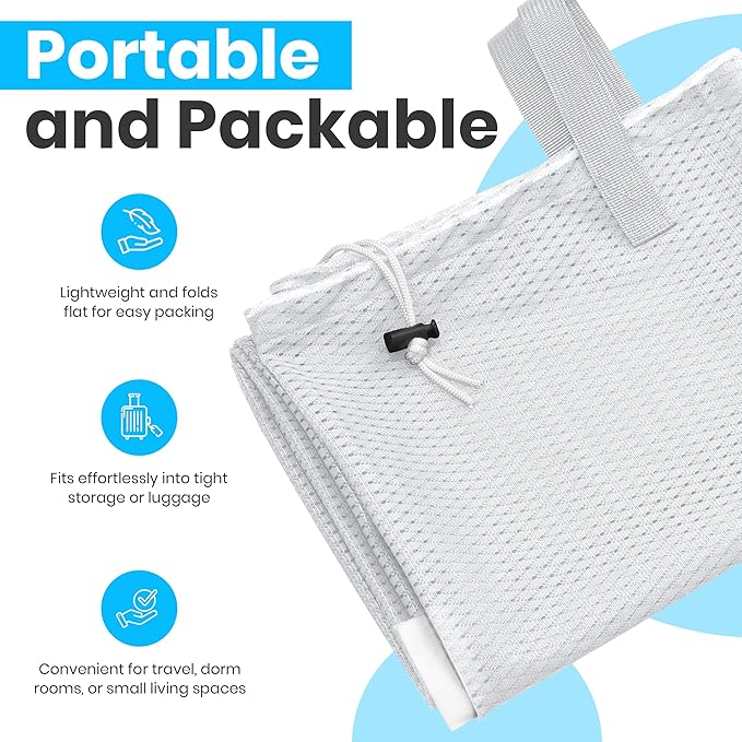 Handy Laundry Mesh Laundry Bag 24 x 36 Inches - Extra Large Heavy Duty Bag with Handles & Shoulder Strap, Breathable, Machine Washable for Dorm, Travel, Bedding & Storage - White