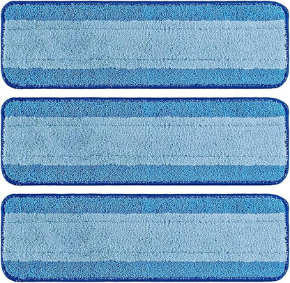 Mop Replacement Pads for Bona, Microfiber Cleaning Pad for Bona, 3 Pack 18 Inch Mop Cleaning Pads for Bona Hardwood & Hard Surface Floors, Reusable & Washable & Microfiber Mop Pads for Bona Mop