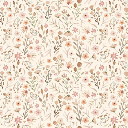 Kazova Boho Wildflower Wallpaper Peel and Stick Floral Contact Paper Waterproof Self Adhesive Vinyl for Bedroom Wall Decor Drawers Cabinet Shelf Liner（4 Sheets）