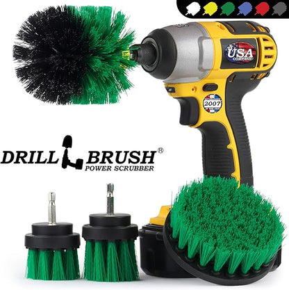 Crock Pot Scrubber - Cast Iron Skillet - Cleaning Supplies - Drill Brush Kitchen Cleaning Kit - Cutting Board, Stove, Sink, Counter-Top, Baseboard, Trash Can, Tile and Flooring - Grout Cleaner