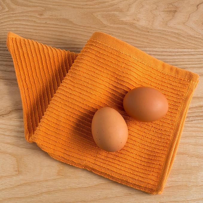 Now Designs Ripple Kitchen Dishcloth, Set of 4, Kumquat Orange