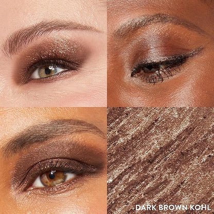 LAURA GELLER NEW YORK Kajal Longwear Kohl Eyeliner Pencil Duo - Dark Brown & Smoky Amethyst - Caffeine and Vitamin E - Smooth & Blendable Liner - Built-In Sharpener