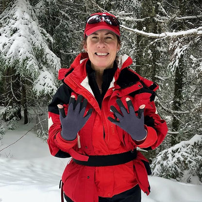 Patented Open Index Finger and Thumb Tip Touchscreen Foam Nitrile Gloves for Hiking, Camping, & Outdoor Recreation (Men & Women)