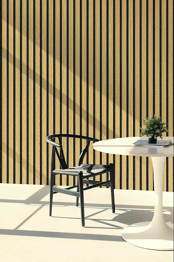 myforHD Wallpaper Peel and Stick Wood Grating Stripe Self-Adhesive Wallpaper Faux Wood Contact Paper Wood Slats Self Adhesive Wall Paper PVC Vinyl Film Removable Waterproof (Wood A, 17.3" x 236")