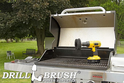 Grill Cleaning Supplies - Nylon Alternative to Wire Brush for Drill - BBQ Grill Brush Electric Spin Scrubber - BBQ Smoker Accessories - Graffiti Remover - Scrubber for Drill - Concrete Scrub Brush