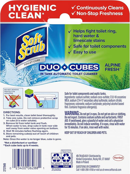 Soft Scrub In-Tank Toilet Cleaner Duo-Cubes, Alpine Fresh, 2 Count
