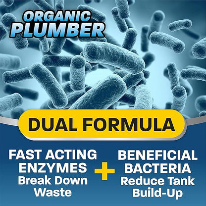 Septic Tank Cleaner Treatment, Bacteria x Natural Enzyme Flushable Bio Tabs, Rid Sewage Waste & Clean Field System, 1 Year of Tablets