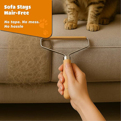 Pet Hair Remover – Multi Fabric Edge Carpet Rake Scraper with Rust-Resistant Copper Blade – Cat and Dog Hair Remover for Couch, Rugs, Car & Furniture (1 Pack)