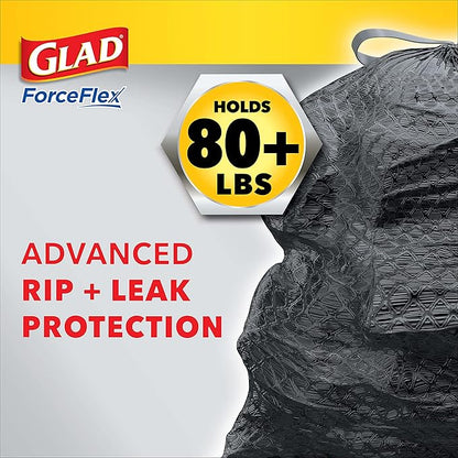 Glad ForceFlex Heavy Duty Large Trash Bags, Hold 80+ lb, 30 Gal, 25 Ct (Package May Vary) (Pack of 2)