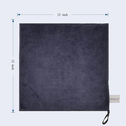 Microfiber Cleaning Cloth Ultra Absorbent & Soft Micro Fiber Cloth for Cleaning for House Kitchen Boat Microfiber Towels for Cars Window Cleaner (12"x12") Grey-6 Pack