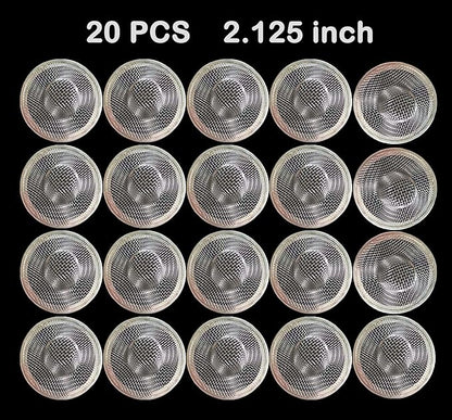 20Pcs Small Drain Mesh Basket, 2.125'' Bathroom Sink Drain Strainer Screen Mesh Sink Strainer Hair Catcher Drain Filter Cover for Bathtub Lavatory RV Laundry Shower Floor Utility Sink Drain