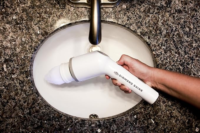 Diamond Shine 7-in-1 Spin Scrubber – Cordless Rechargeable Electric Spin Scrubber with Extendable Handle & Multiple Brush Heads for Kitchen, Bathroom, Tile, Grout & Floors – Lightweight Power Cleaner