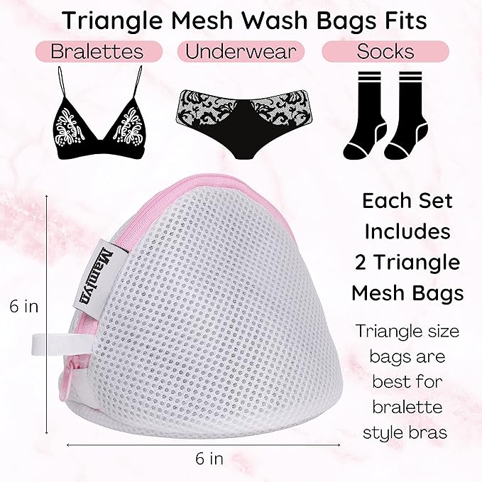 Mamlyn Mesh Bra Bags for Washing Machine, Lingerie wash Bags for Laundry