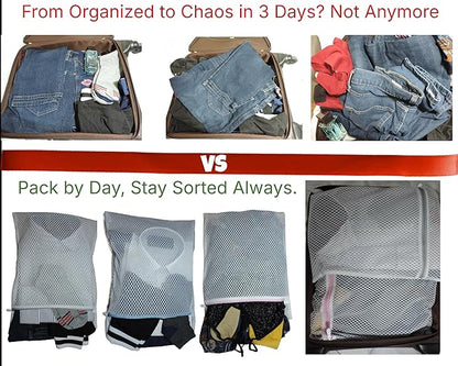 Mesh Laundry Bags for Delicates – 3 Pack (12”×16”) with Color-Coded Zippers, Protects Clothes from Damage, Breathable Honeycomb Mesh, Washer & Dryer Safe bags - Ideal for Bras, Lingerie & Socks
