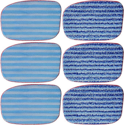 LOVECO 6 Pack Replacement Microfiber Mop Pad Compatible with Steam Cleaner McCulloch MC1385, MC1375, MC1270, Reusable & Machine Washable Steam Cleaner Accessories Model: A1375-100/A1375-101 (3+3)