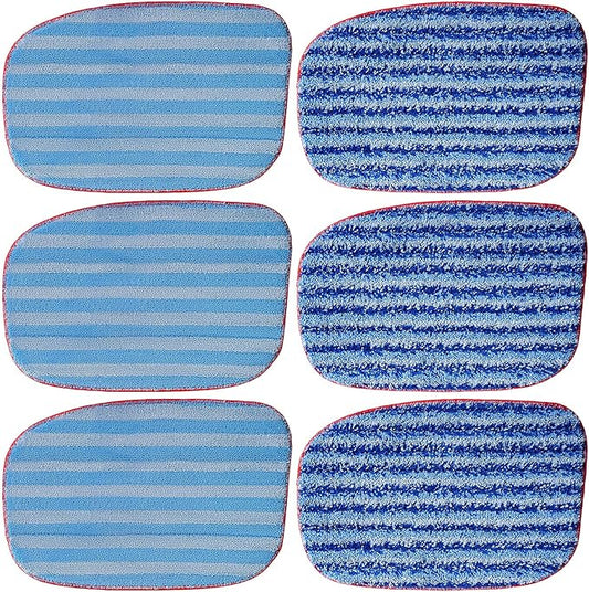 LOVECO 6 Pack Replacement Microfiber Mop Pad Compatible with Steam Cleaner McCulloch MC1385, MC1375, MC1270, Reusable & Machine Washable Steam Cleaner Accessories Model: A1375-100/A1375-101 (3+3)