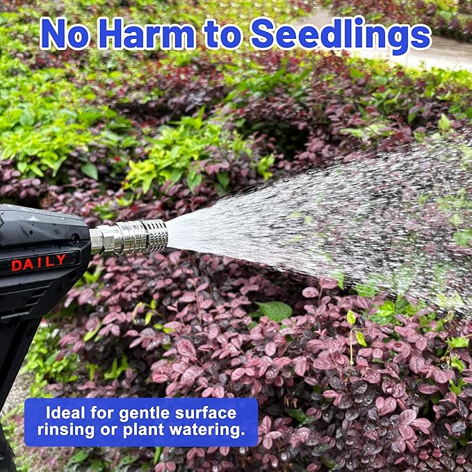 Tool Daily Pressure Washer Nozzle Tips for Soft Wash, Shower Nozzle for Pressure Washing with 1/4” Quick Connector, Stainless Steel Power Washer Shower Sprinkler for Car Washing and Gardening, 2 Pack