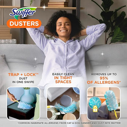 Swiffer Dusters Starter Kit, Kit Includes 1 Handle and 5 Dusters