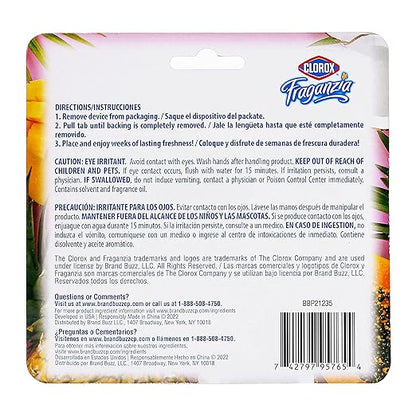 Clorox Fraganzia Small Rooms Air Freshener, Island Escape Scent - Peel & Place Air Freshener, No-Plug, Battery-Free for Closets, Laundry Room, Entry Way, Bathroom, Locker, 0.25 Fl Oz Each, 24 Count