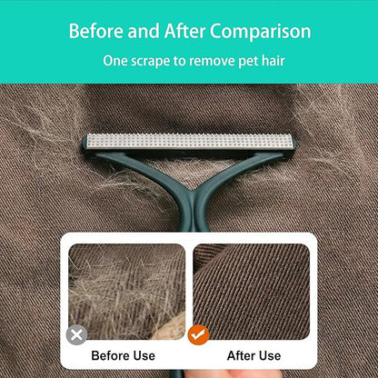 Carpet Rake for Pet Hair Removal, 30-51" Adjustable Stainless Steel Handle Rubber Broom with Squeegee, Reusable Cat & Dog Hair Remover Tool Set for Rugs, Hardwood Floors, Mats, Couch, Car