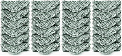 Muslin Burp Cloths 100% Cotton Large 20''x10'' Extra Soft and Absorbent Baby Wash Cloths Spit Up Rags - Baby Burping Cloth for Boys Girls Items(24 Pack Green)