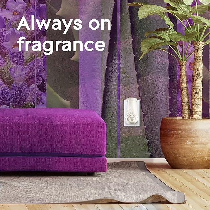 Glade PlugIns Refills Air Freshener, Scented and Essential Oils for Home and Bathroom, Tranquil Lavender & Aloe, 1.34 Fl Oz, 2 Count